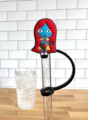 Silicone Straw Topper- Sally the Rag Doll
