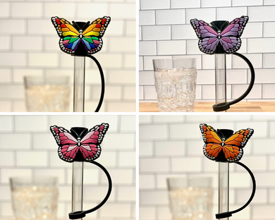 Silicone Straw Topper- Butterfly