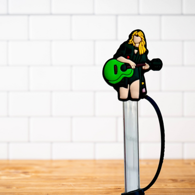 Silicone Straw Topper- Taylor Swift Playing Guitar