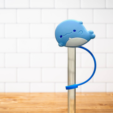 Silicone Straw Topper- Whale
