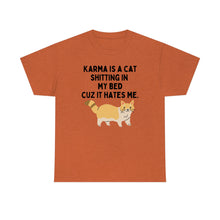 Karma is a Cat Unisex Heavy Cotton Tee