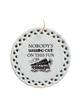 Old Fashioned Family Christmas Porcelain Ornament