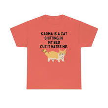 Karma is a Cat Unisex Heavy Cotton Tee