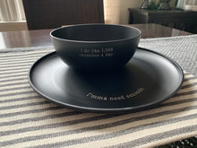 Black Plastic Plate and Bowl Set- 1000 Crunches a Day