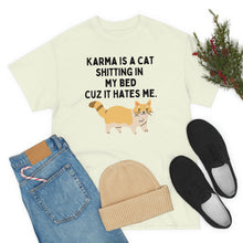 Karma is a Cat Unisex Heavy Cotton Tee
