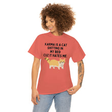 Karma is a Cat Unisex Heavy Cotton Tee