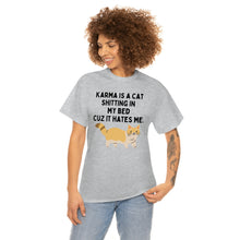 Karma is a Cat Unisex Heavy Cotton Tee