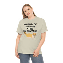 Karma is a Cat Unisex Heavy Cotton Tee