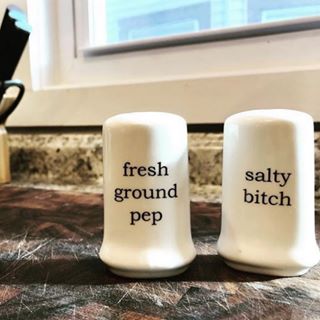 Salty B!tch and Fresh Ground Pep Ceramic Salt and Pepper Shakers