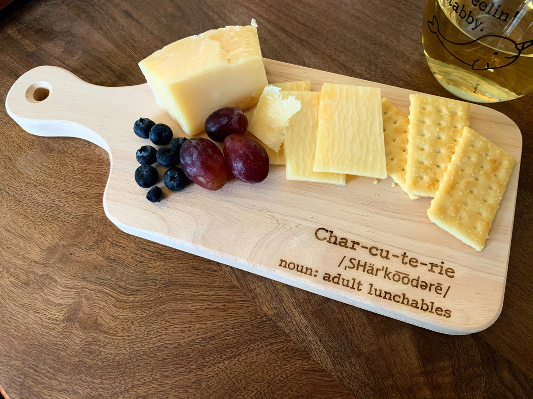 Adult Lunchables Laser Engraved Wood Cutting Board