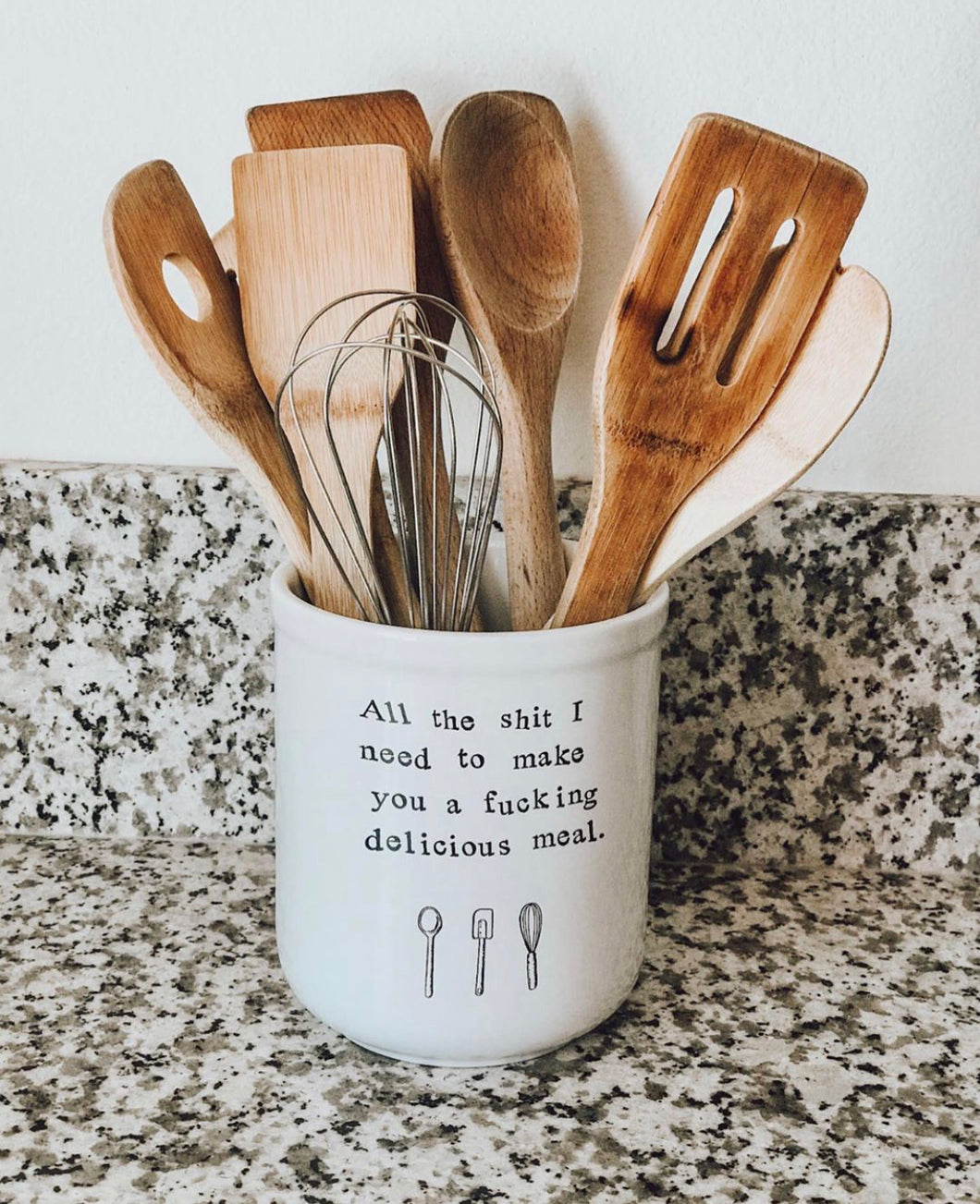All the Sh!t I Need to Make You A Delicious Meal Ceramic Utensil Holde –  Buffalovely