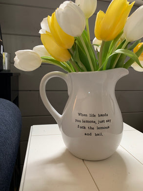 When Life Gives Your Lemons Porcelain Pitcher