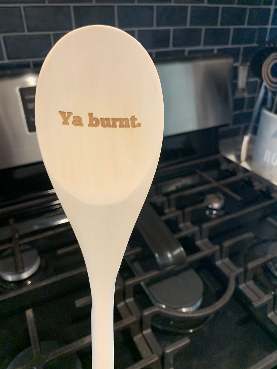 Ya Burnt Laser Engraved Wooden Spoon