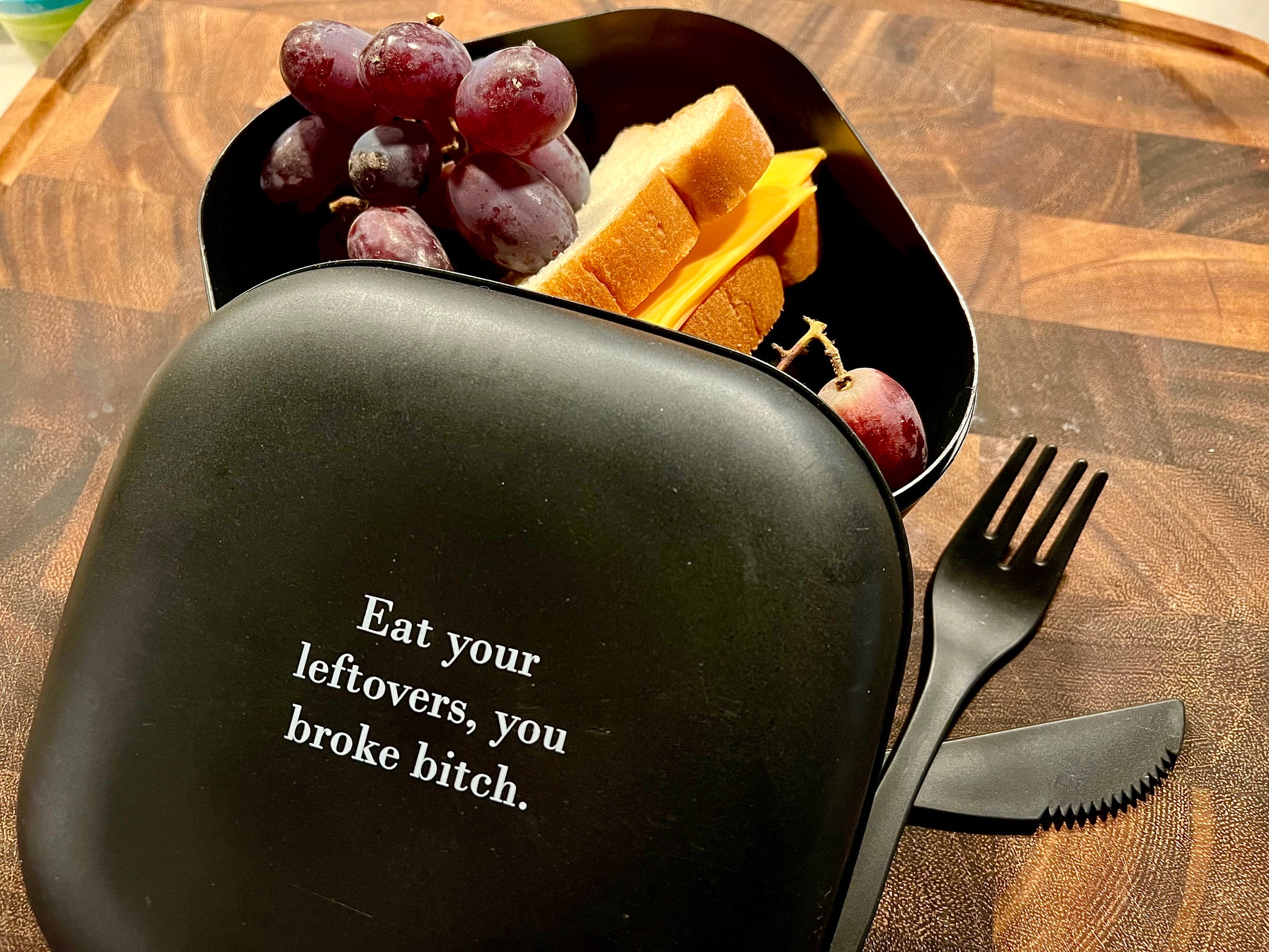 Eat Your Leftovers Travel Food Storage Container with Utensils