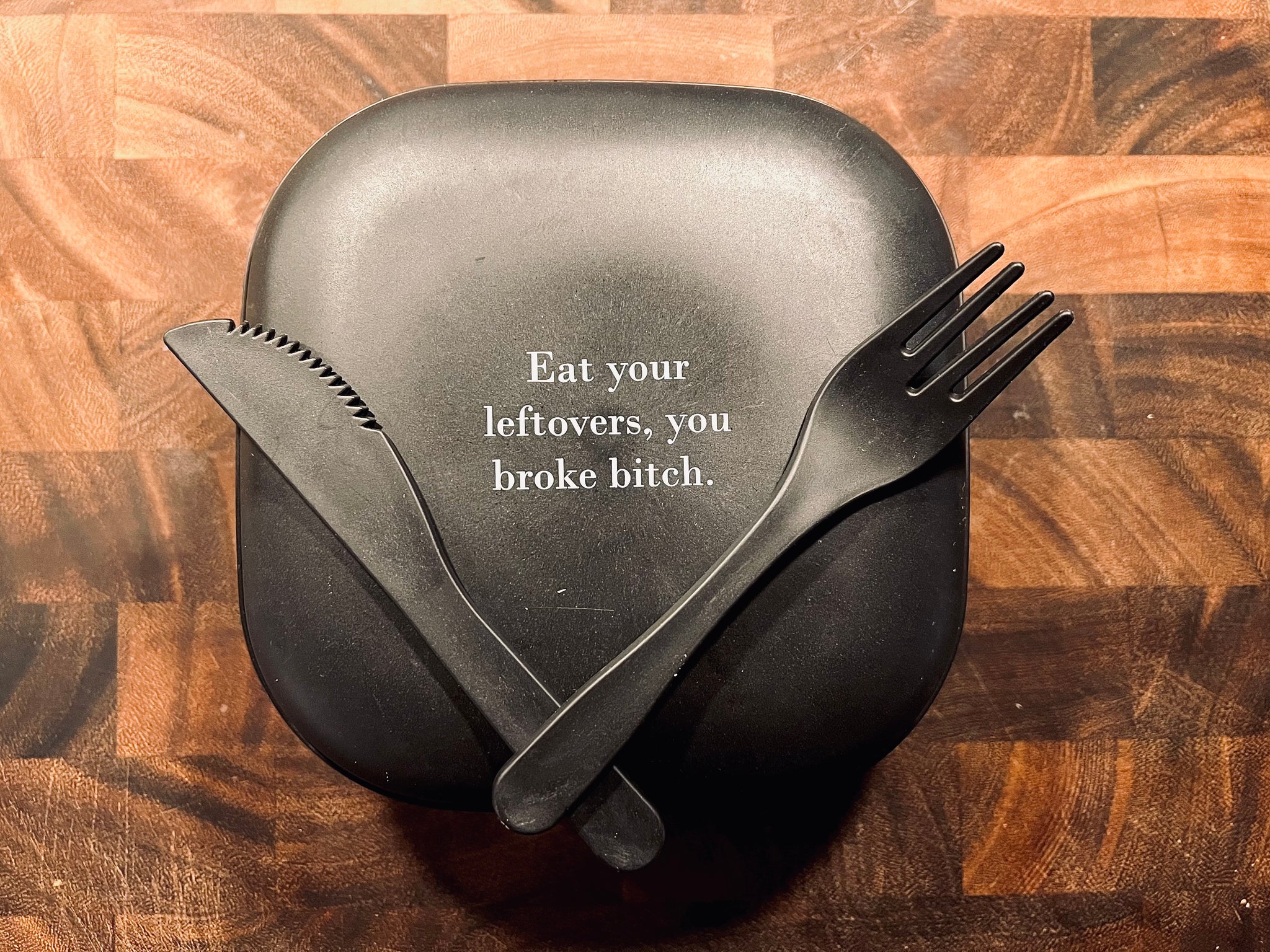 Eat Your Leftovers Travel Food Storage Container with Utensils