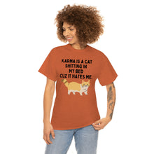 Karma is a Cat Unisex Heavy Cotton Tee