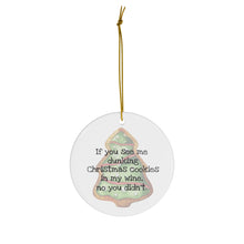 Dunking Christmas Cookies in Wine Porcelain Ornament