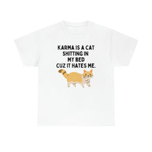 Karma is a Cat Unisex Heavy Cotton Tee