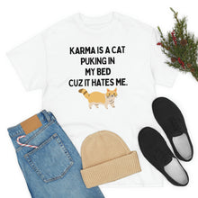 Karma is a Cat Unisex Heavy Cotton Tee