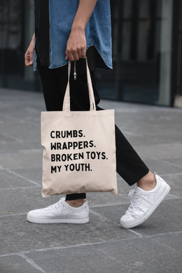 Crumbs, Wrappers, Broken Toys, My Youth Canvas Tote Bag