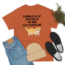 Karma is a Cat Unisex Heavy Cotton Tee