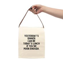 Yesterday's Dinner Canvas Lunch Bag With Strap