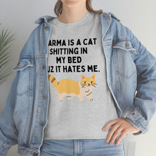 Karma is a Cat Unisex Heavy Cotton Tee